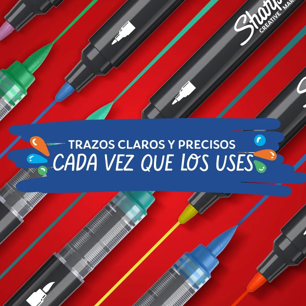12 Marcadores Sharpie Acrilicos Punta Bala Colores Surtidos