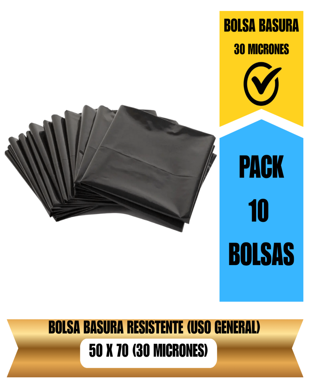 Bolsa de basura 50x70 cm en pack de 10 unidades – DeltaBuy