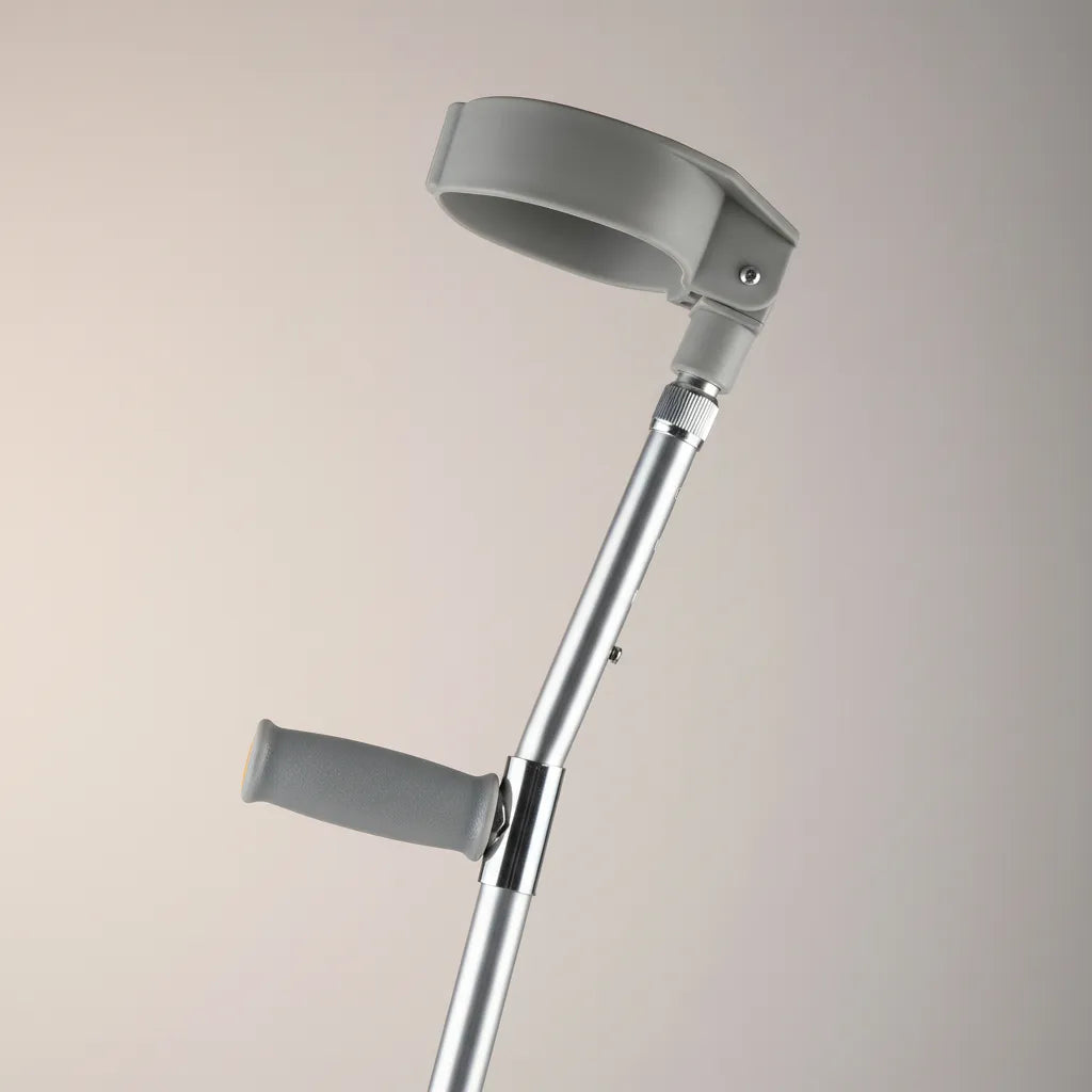 2 Bastón Ortopédico Muleta Canadiense Codera Móvil -deltabuy Plateado