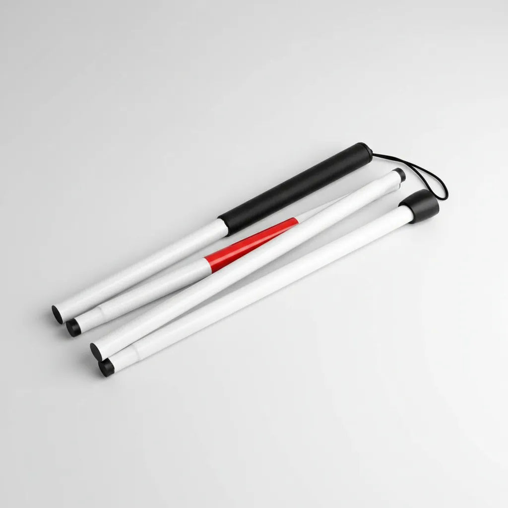 Bastón Plegable No Vidente O Ciego Blanco Aluminio -deltabuy Blanco