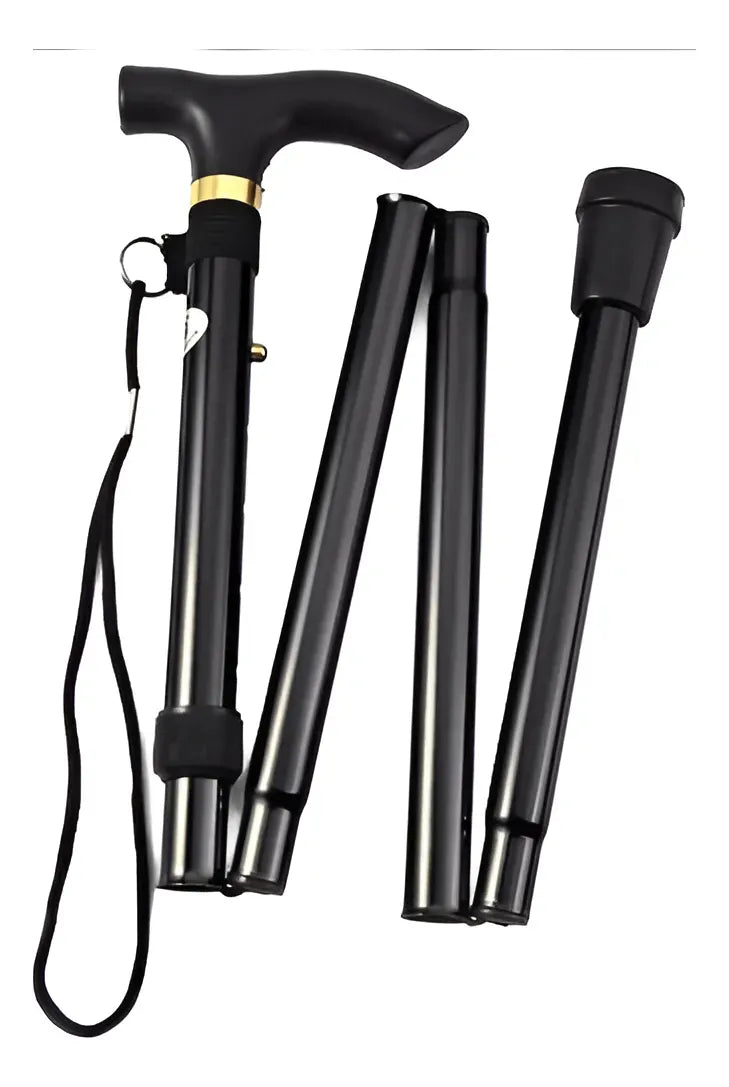 Bastón Ortopédico Plegable De Aluminio Portátil - Deltabuy Negro