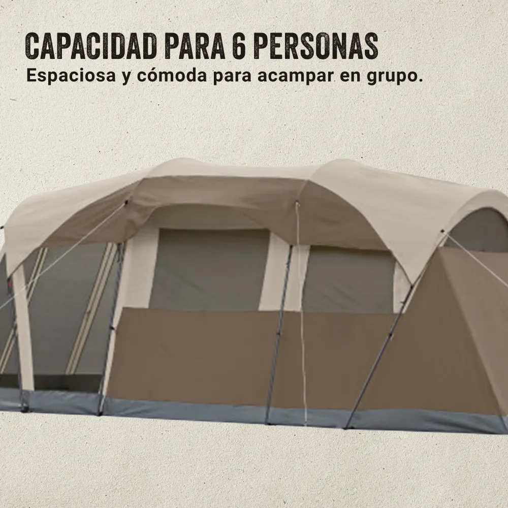Carpa Weathermaster Coleman® 6 Personas Beige/marrón