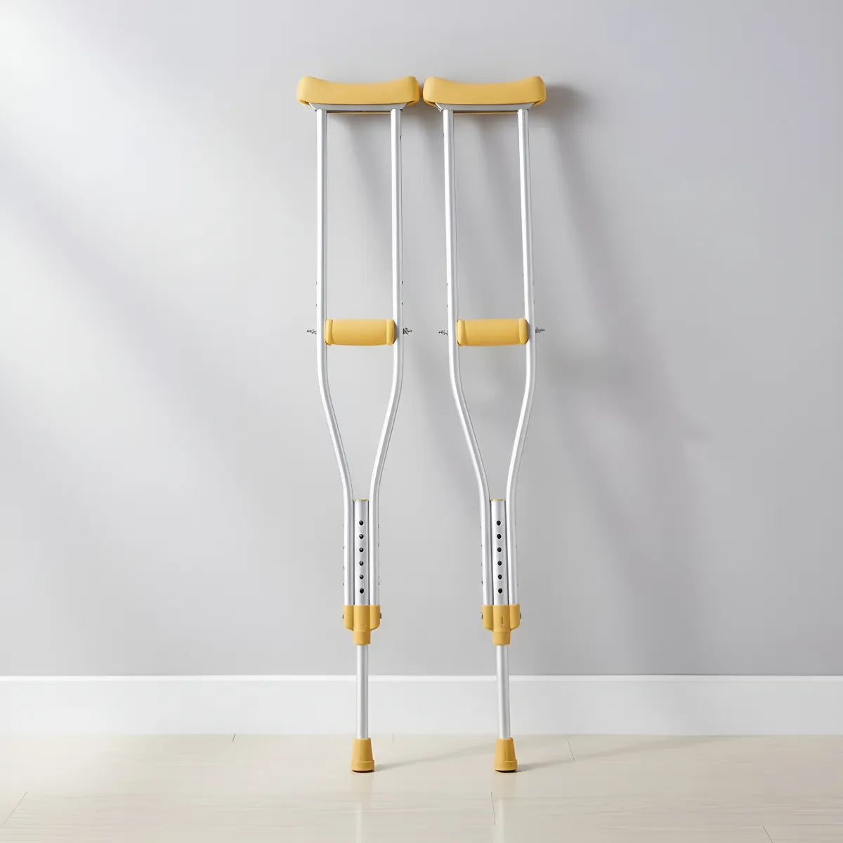 2 Baston Muletas Axilares De Aluminio Regulables Ortopedicas Plateado