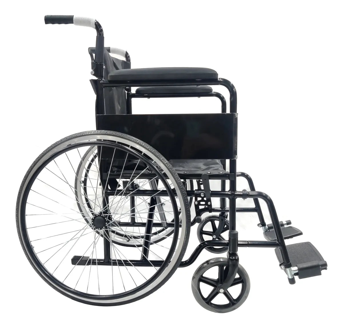 Silla De Ruedas Ligera Plegable Con Descansapies - Deltabuy Negro