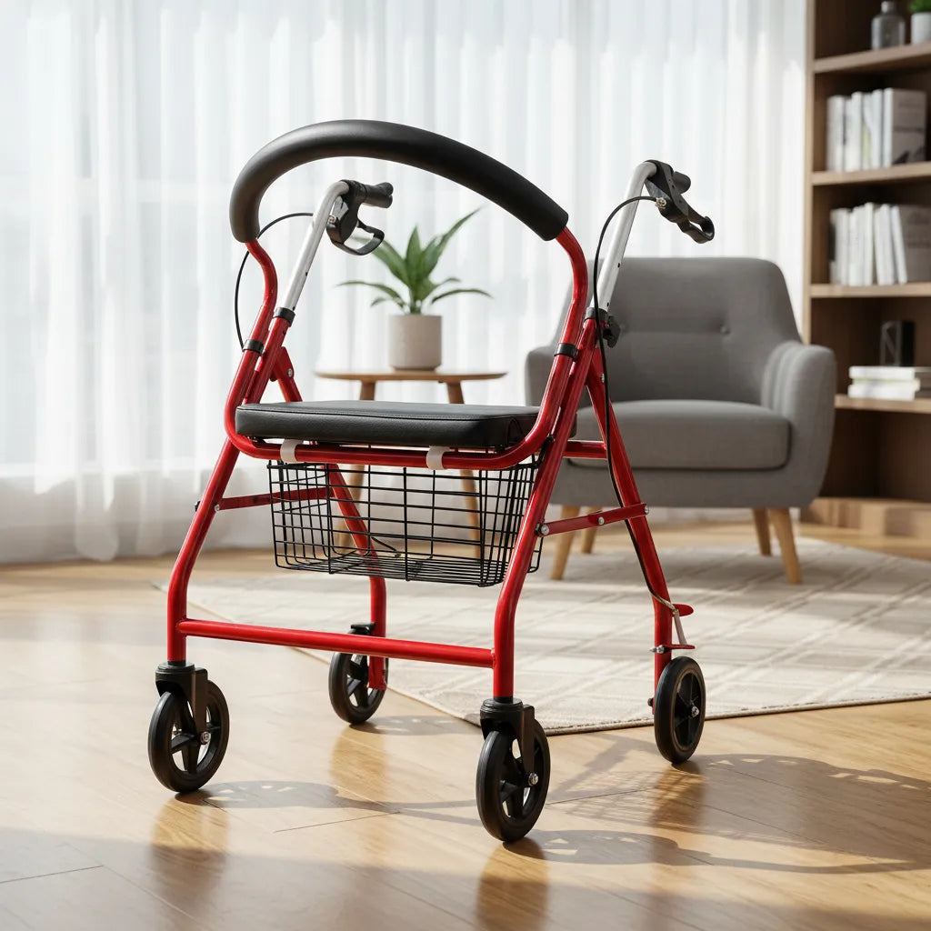 Andador Burrito Deltabuy Plegable 4 Ruedas Asiento Y Frenos