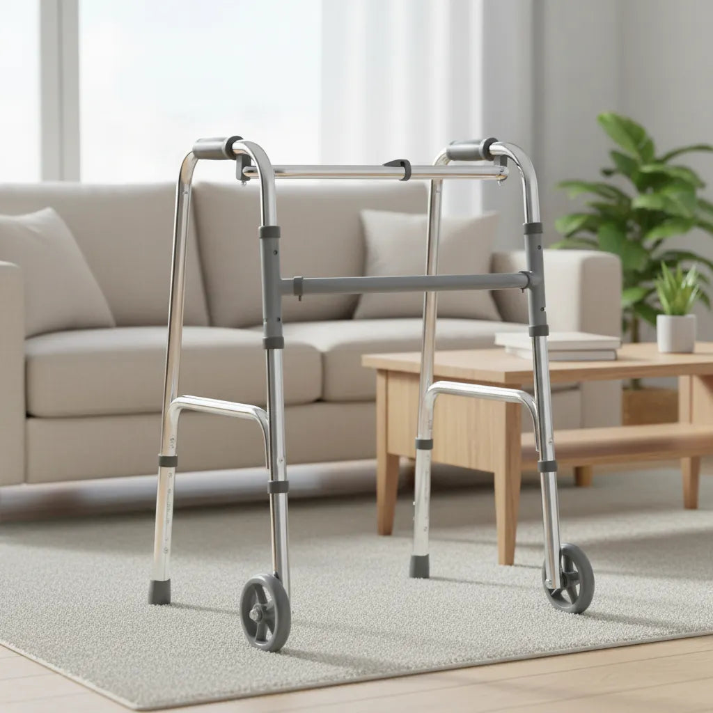 Andador Burrito Aluminio Ligero Plegable 2 Ruedas - Deltabuy