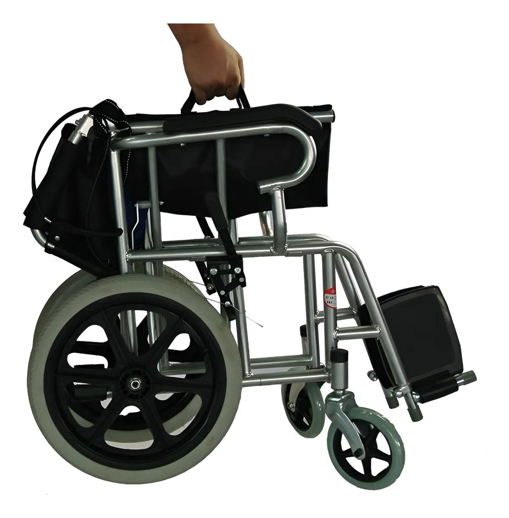 Silla Ruedas Geriátrica Plegable 110kg Deltabuy Color Azul