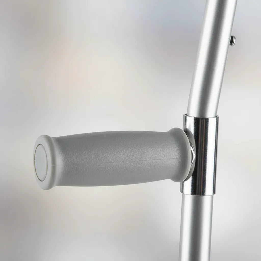 2 Bastón Ortopédico Muleta Canadiense Codera Móvil -deltabuy Plateado