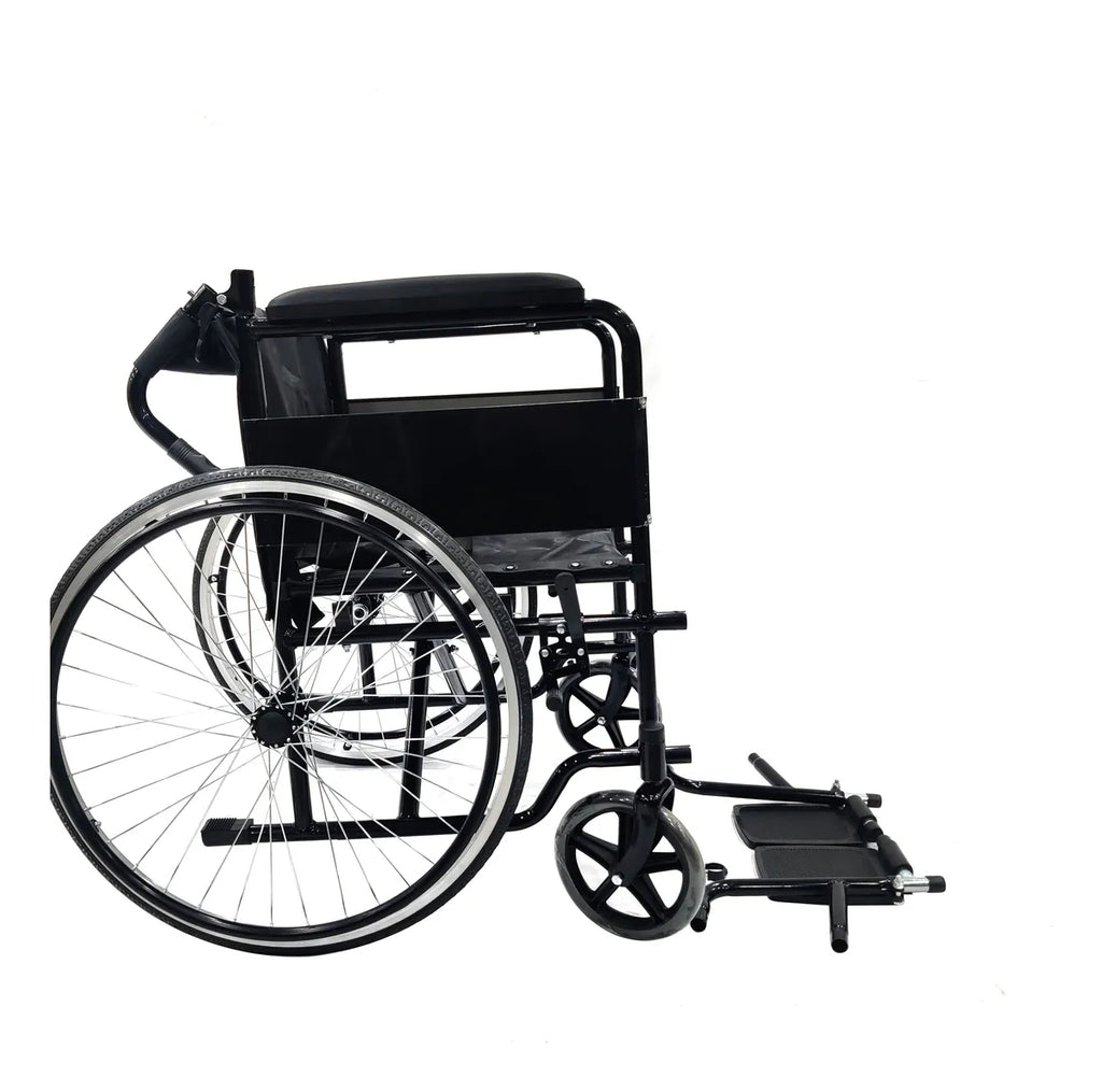 Silla De Ruedas Ligera Plegable Con Descansapies - Deltabuy Negro