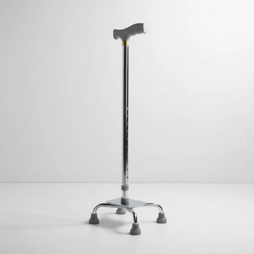 Baston 4 Patas Ortopedico Ajustable Aluminio Gris -deltabuy Gris