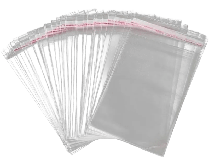 Bolsa celofán transparente 20x35 cm con adhesivo para embalaje