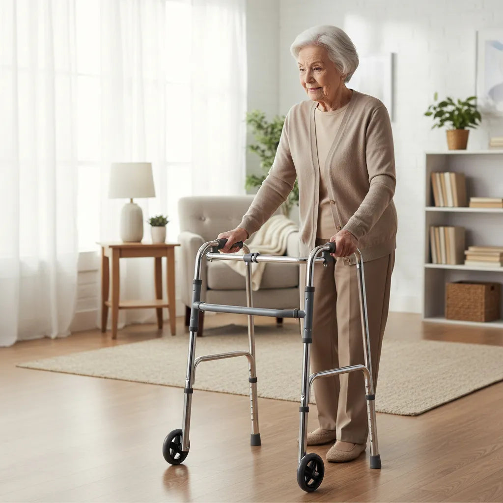 Andador Burrito Aluminio Ligero Plegable 2 Ruedas - Deltabuy