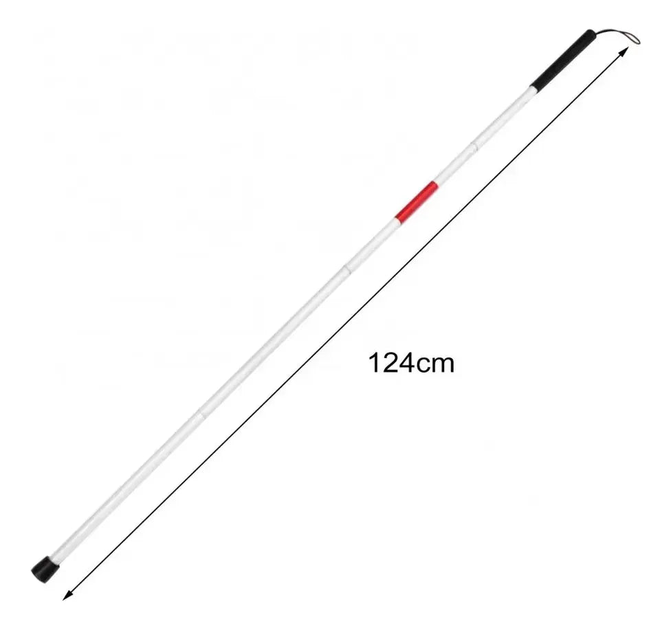 Bastón Plegable No Vidente O Ciego Blanco Aluminio -deltabuy Blanco