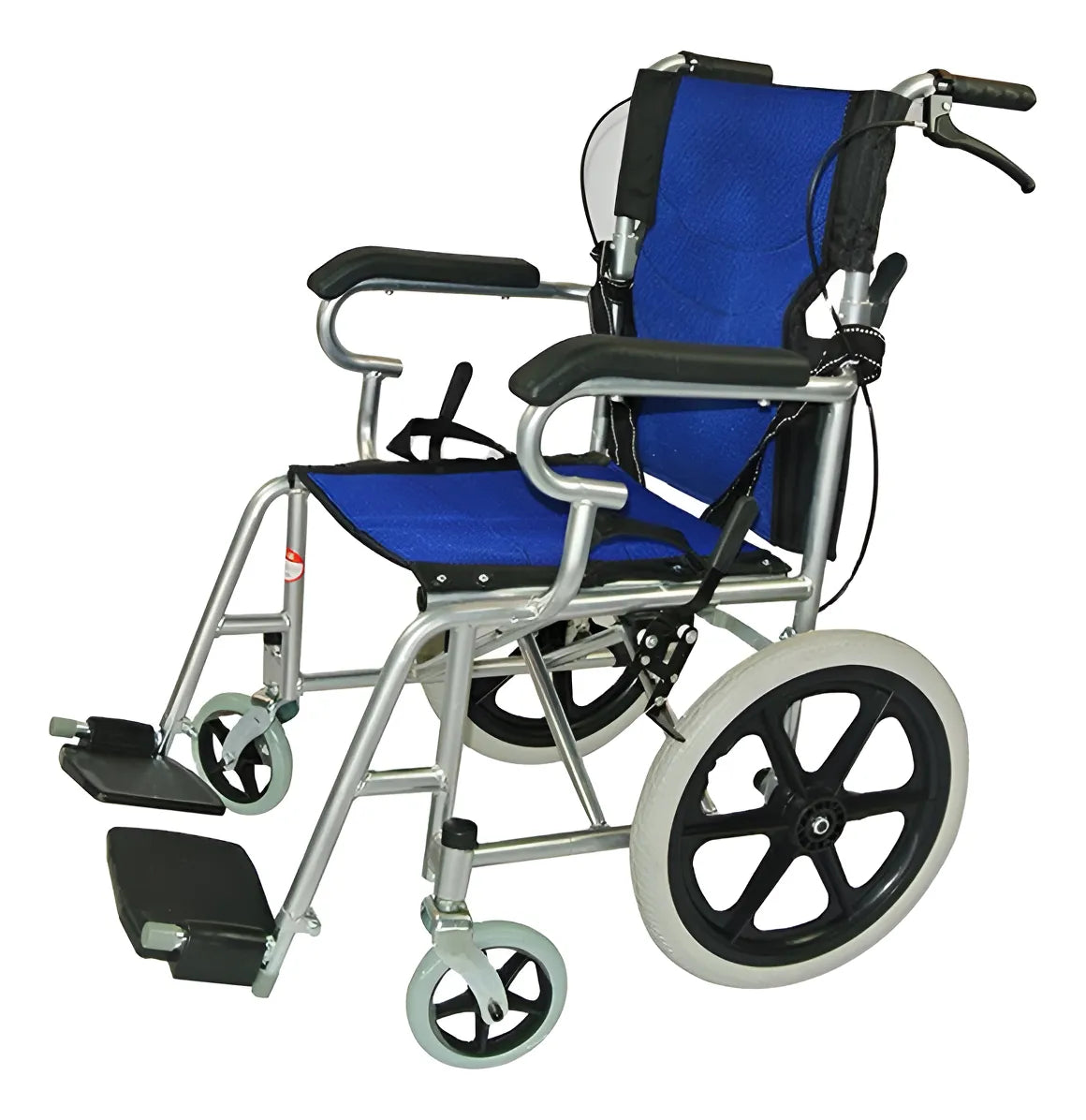 Silla Ruedas Geriátrica Plegable 110kg Deltabuy Color Azul