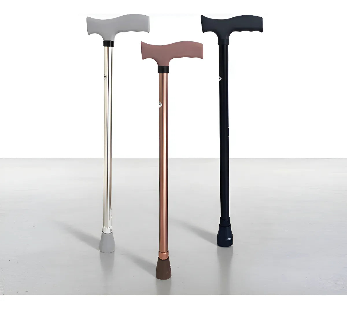 Bastón Muleta De Aluminio Resistente Y Regulable 3 Colores Negro