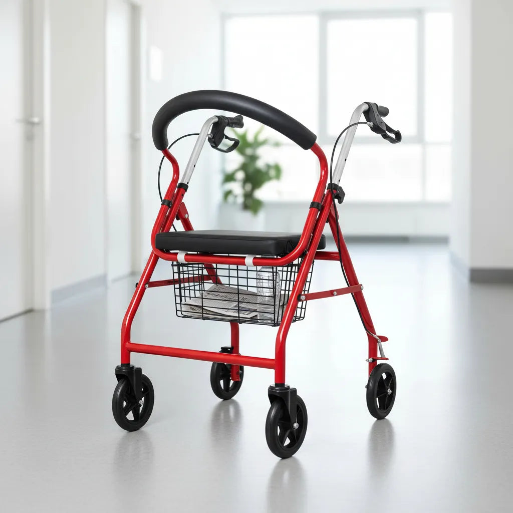 Andador Burrito Deltabuy Plegable 4 Ruedas Asiento Y Frenos