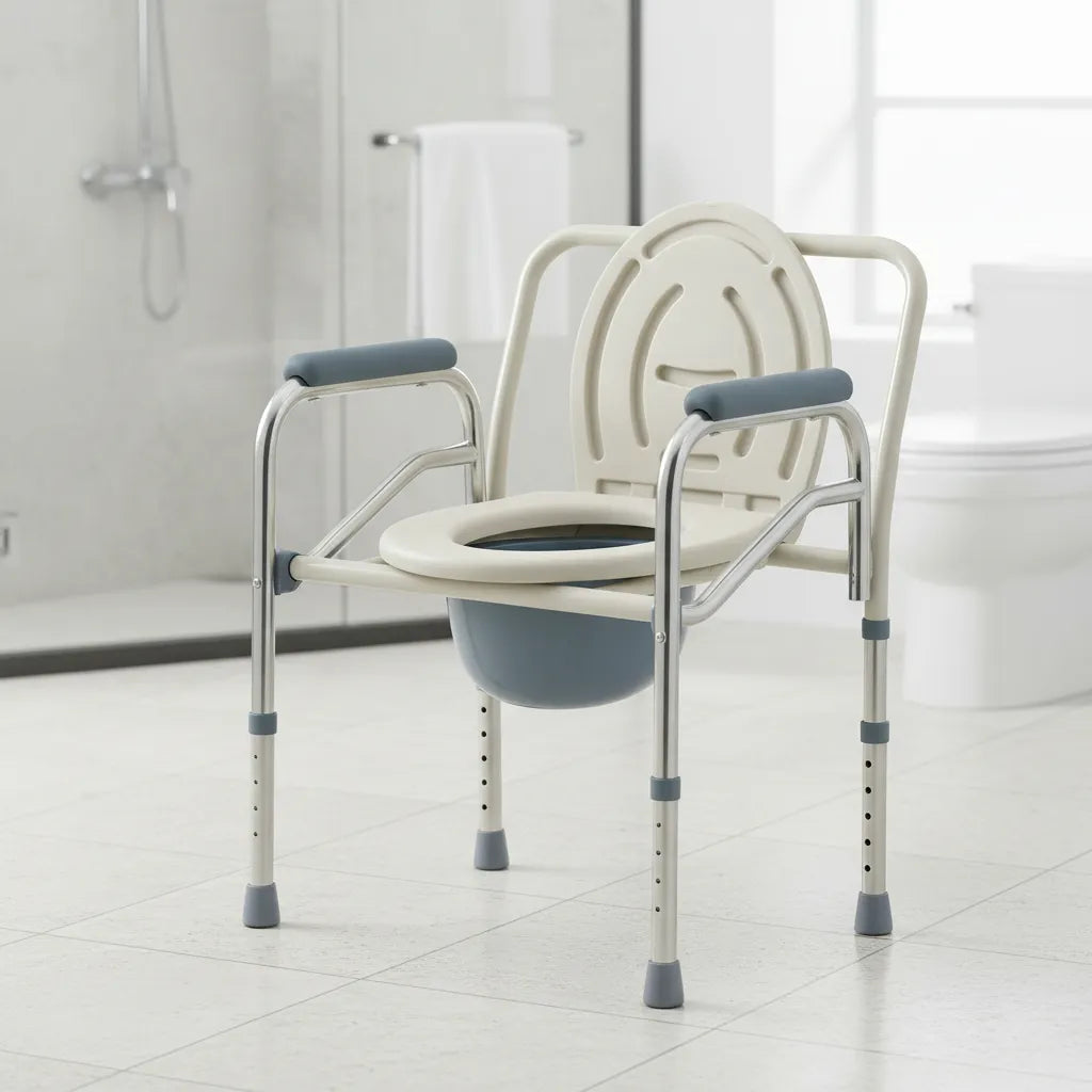 Silla Inodoro Baño Portátil Agarradera Adulto Ajustable
