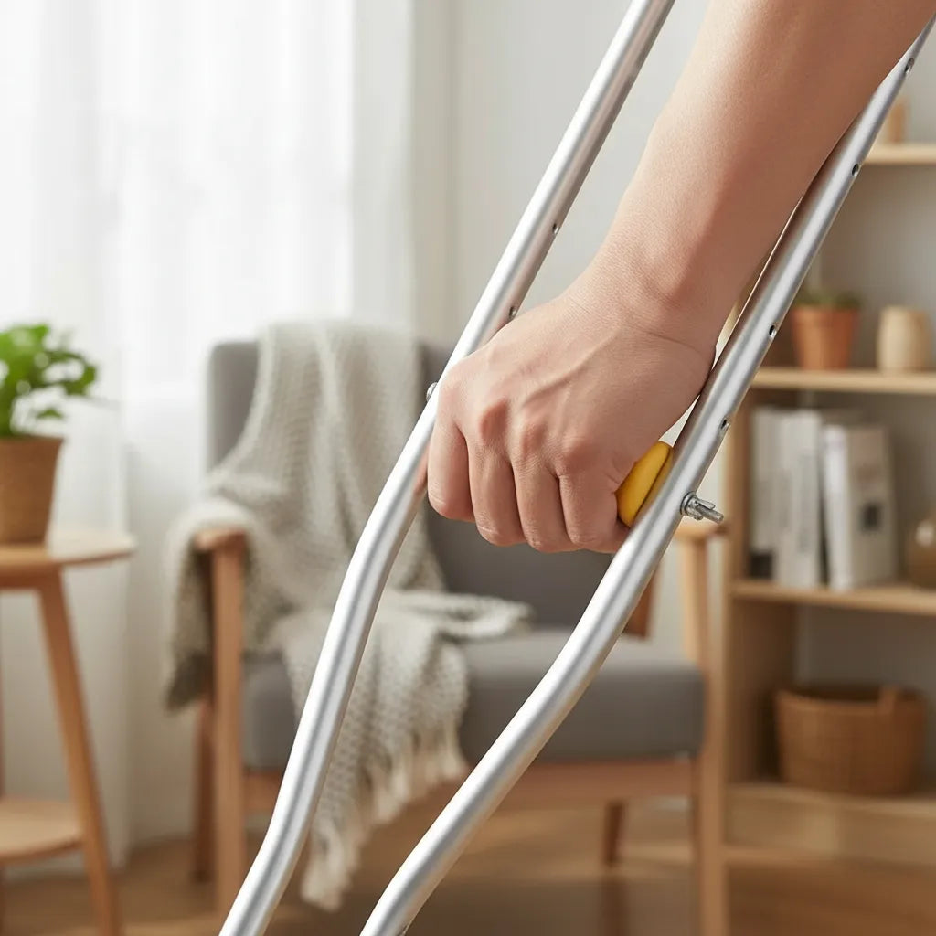 2 Baston Muletas Axilares De Aluminio Regulables Ortopedicas Plateado