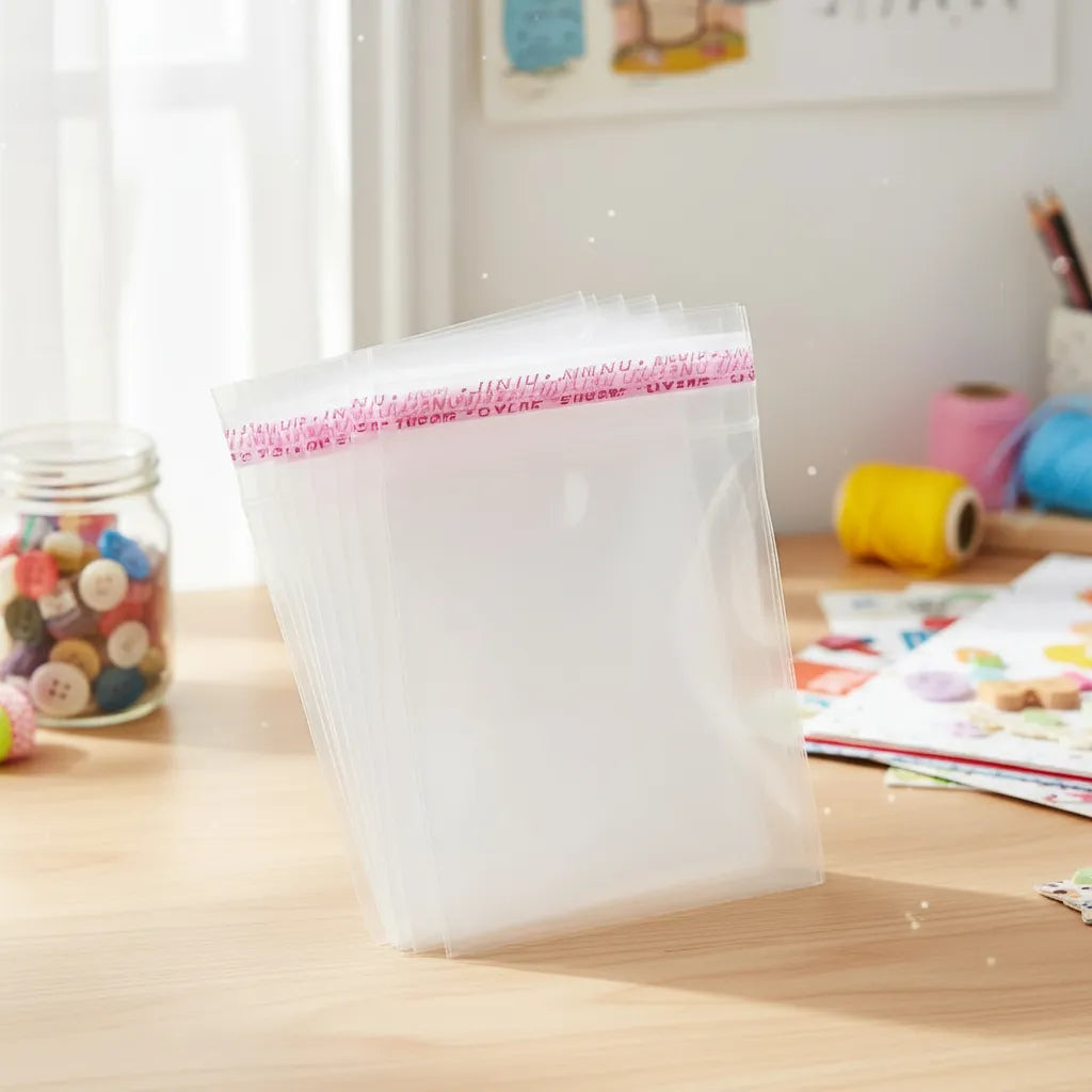 Bolsa celofán transparente 20x35 cm con adhesivo para embalaje