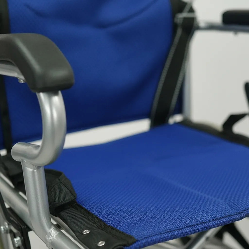 Silla Ruedas Geriátrica Plegable 110kg Deltabuy Color Azul