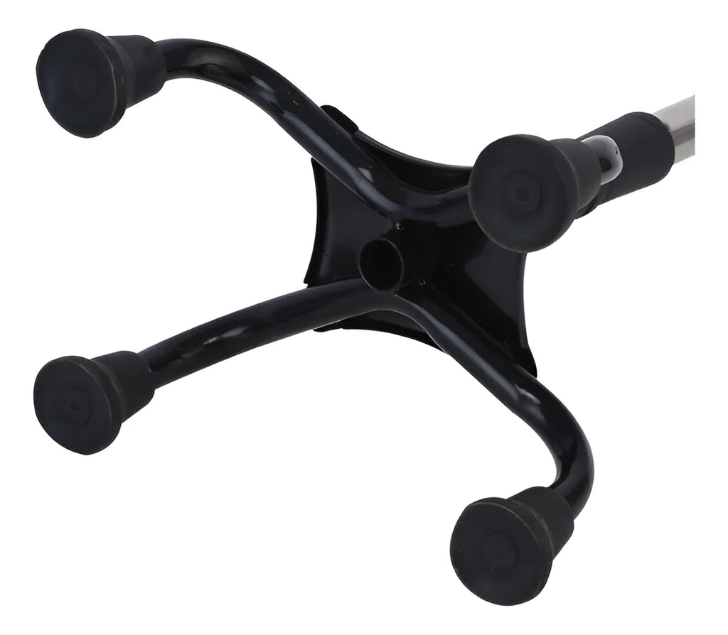 Bastón Ajustable Deltabuy Puño Alemán 4 Apoyos Aluminio Plateado