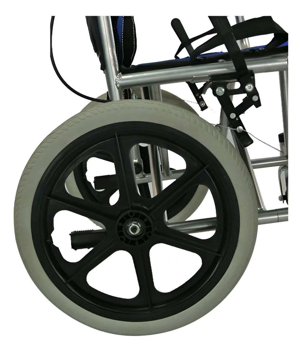 Silla Ruedas Geriátrica Plegable 110kg Deltabuy Color Azul