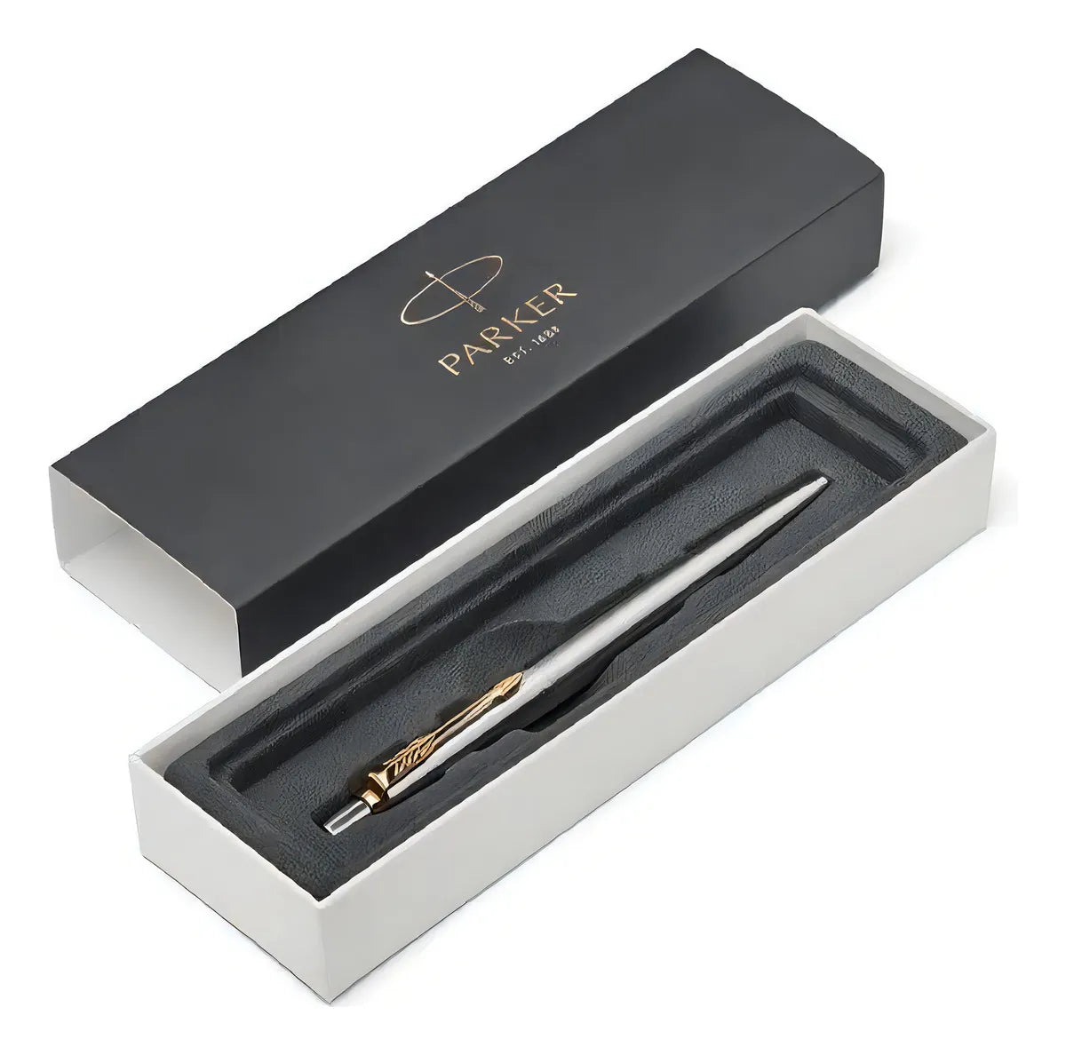 Lapicera Parker Jotter Plateada Con Clip Dorado
